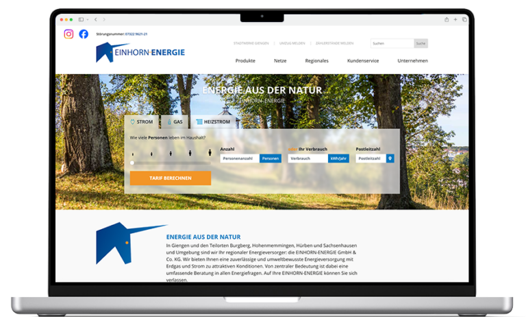 Werbeagentur heidenheim referenz einhorn energie